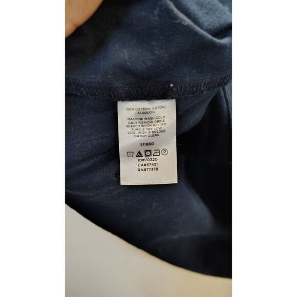 Ann Taylor Factory Women's Large Navy Blue Tie Short Sleeve T-Shirt - Picture 4 of 6